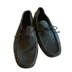 Tod's NWOT Men's Olive Green Nubuck Suede Bow Loafers